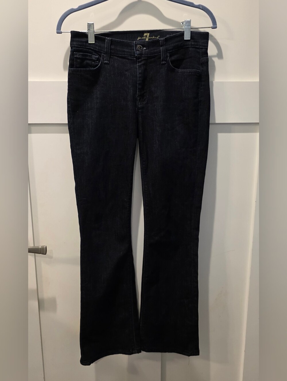 7 For All Mankind Women Bootcut Leg Jeans Denim Stretch Mid-Rise Dark Wash Sz 27